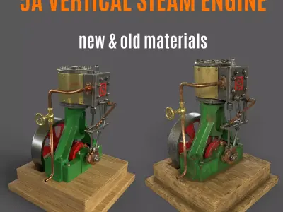 5A Vertical Steam Engine 3D model