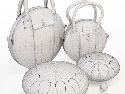 Decorated Steel Tongue Drum 3D model