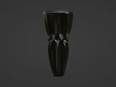 Vase porcelain black 2 3D model