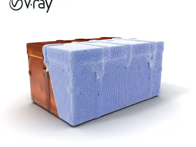 Vintage Wooden Trunk Model Pack for Decor Apps Low-poly 3D model