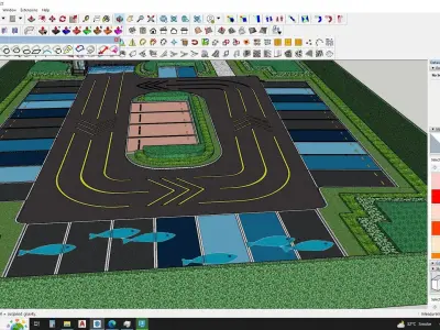 Urban Parking Lot - Realistic 3D Model  3D model