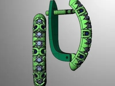 Earrings n 4 pair of with sapphires and diamonds 3D print model