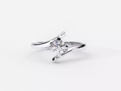 ZDR0217 solitaire engagement ring gold 3D print model