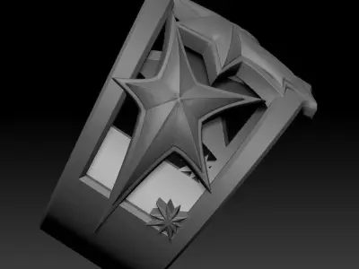 Star Motif Gold Ring  3D print model