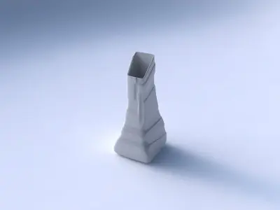 Vase squeezed and bent rectangle with smooth ribbons 3D print model