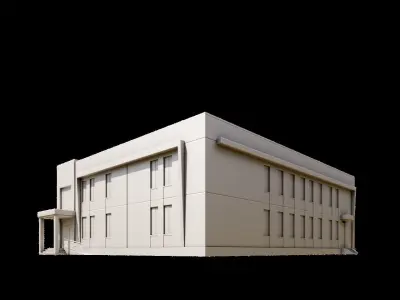 Modern Brick Building 3D model