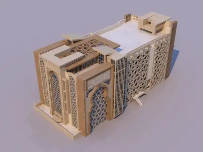 0168 - Islamic Facade Building 3D model