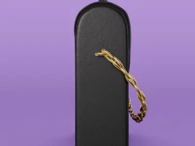 Black leather handbag model Free 3D model