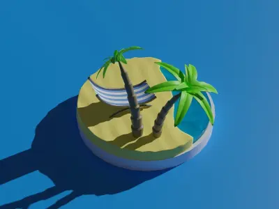Isometric Beach Free 3D model