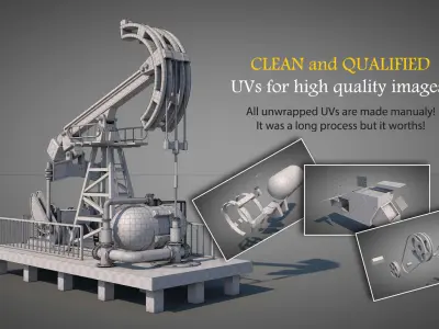 Rusty Oil Well LITE 3D model