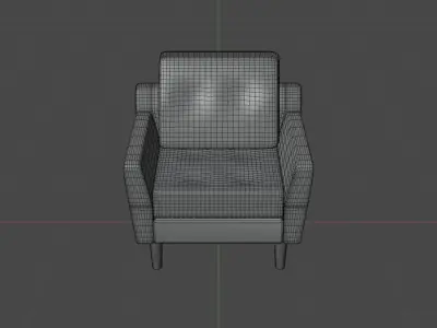 Armchair PBR low-poly game-ready realistic furniture model Low-poly 3D model