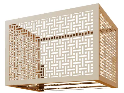 Air conditioner baskets on the facade 5 3D model