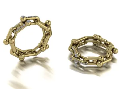 Tiffany Hardwear Ring Jewelry Gold  3D print model
