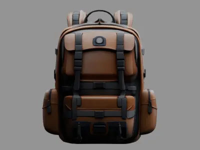 Stylized Backpack BP20 Low-poly 3D model