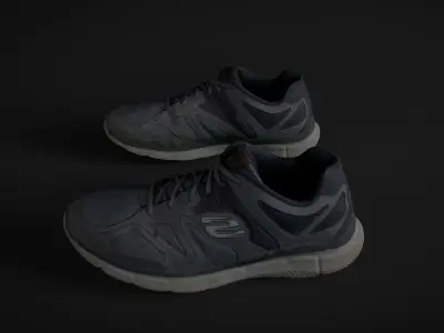 Pair of Sneakers Low-poly 3D model get