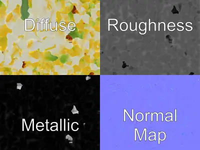 Golden Lily Flower model pack Low-poly 3D model