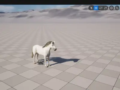 Animated white Horse  Low-poly 3D model