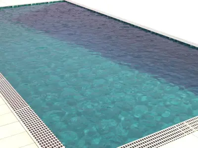 Pool Lowpoly 3D glass box with water in it Low-poly 3D model