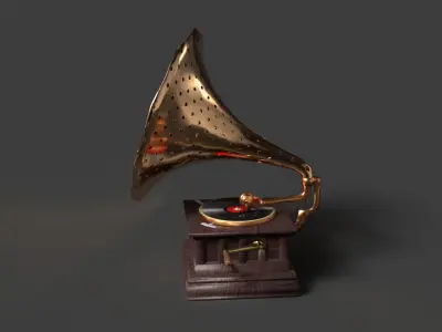 Chinese gramophone   Low-poly 3D model
