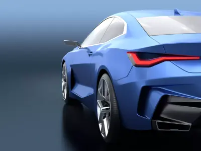 concept coupe 3d model Low-poly 3D model
