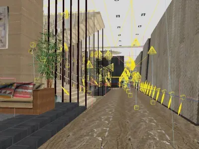 Five Star Urban Resort Hotel Hallway or Corridor Low-poly 3D model