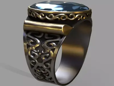 Stone Ring Low-poly 3D model