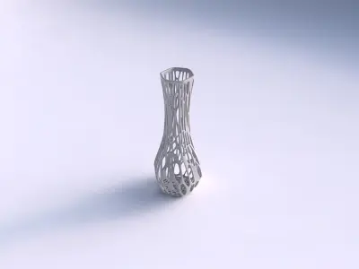 Vase larger opening hexagon with twisted organic lattice 3D print model