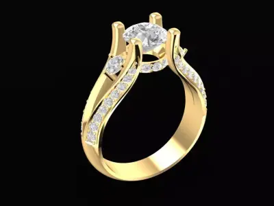 Elegant Diamond Engagement Ring for Women 1696 3D print model