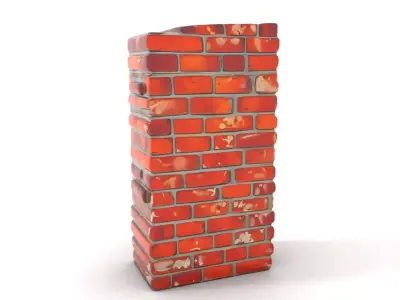 Red Brick Wall model pack Low-poly 3D model