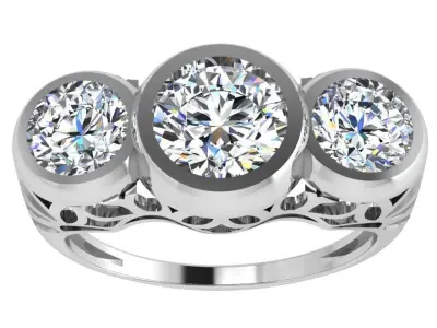 Round Bezel Diamond Ring 4496 3D print model