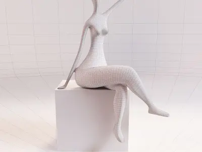 A statuette of a lady 2 3D model