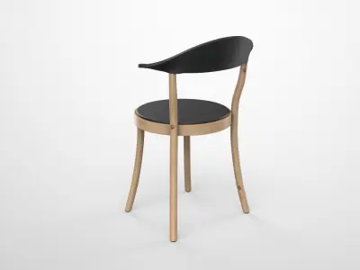 Plank Monza restaurant Chair black finish Low-poly 3D model