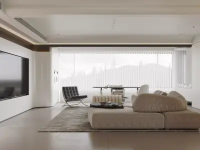 Modern living room dining room interior scenes 301 3D model