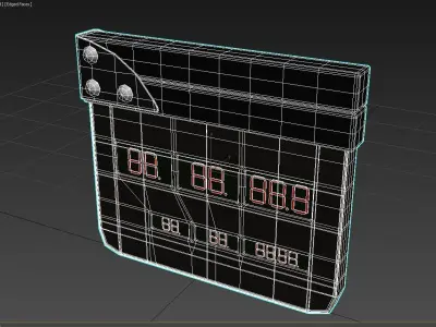 Wood Film clapperboard Low-poly 3D model