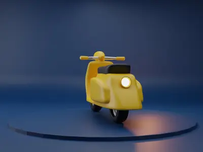 Scooter Cartoon  3D model Low-poly 3D model
