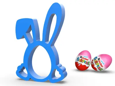 3D Bunny Egg Holder - Surprise Egg Bunny Ears Egg Holder 3D print model