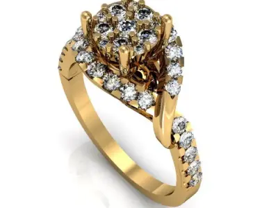 daimond ring 3D print model 14