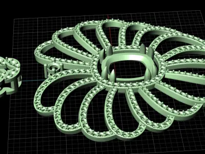 Pendant Diamond and Sapphire 01 3D print model