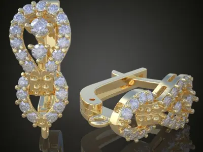 Earring 3D model 3D printable model 0140 3D print model