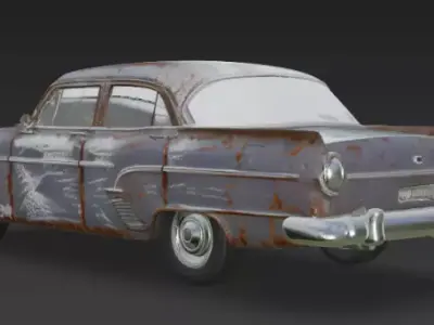 Old scratched dirt car 3D model