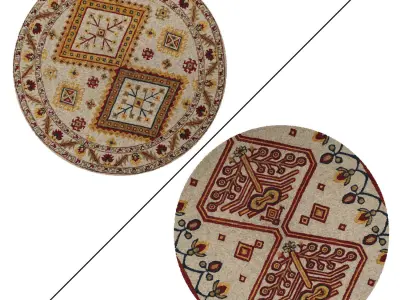 Round Rug Set 23 3D model