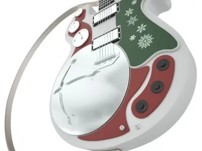 Christmas Guitar 3D model