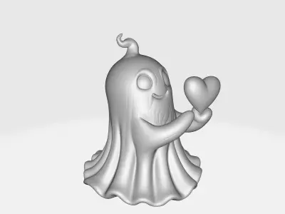 Cute Valentine Ghost Holding Heart Romantic Decor  3D print model