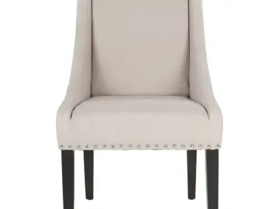 Morris Linen Solid Back Parsons Chair 3D model