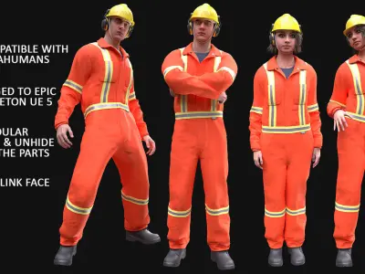 Mens and Womens Prison Uniform 1 3D Model Collection