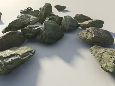 Stones for Ingame Use Free low-poly 3D model