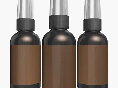 Glass Spray Bottle with Label 3D model