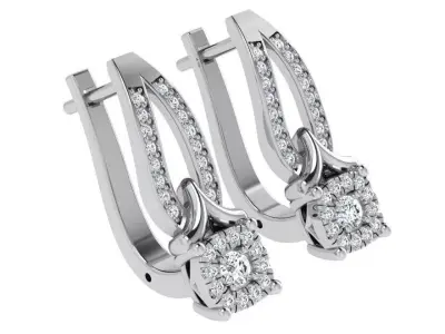 Square Halo Earring 4643 3D print model