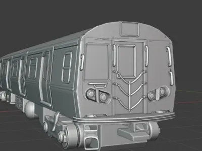 New York Train Subway Low-poly 3D model