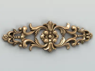 Carved decor horizontal 005 3D model